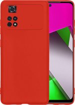 Hoesje Geschikt voor Poco M4 Pro 4G Hoesje Siliconen Case - Hoes Geschikt voor Xiaomi Poco M4 Pro 4G Hoes Siliconen - Rood