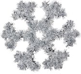 Clayre & Eef Kerstdecoratie Sneeuwvlok 29x29x1 cm Zilverkleurig Kunststof