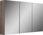 Badplaats Badkamerkast Cuba 100 x 16 x 70 cm - Bruin eiken - Spiegelkast Badkamer