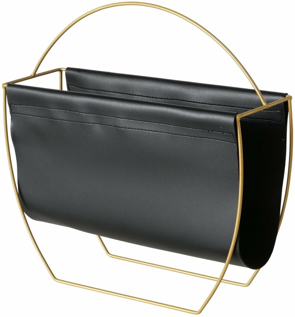 Boltze Lectuurbak voor tijdschriften/kranten/boek - zwart - metaal/kunststof - 40 x 14 x 40 cm - naast bank/stoel - verhoogd