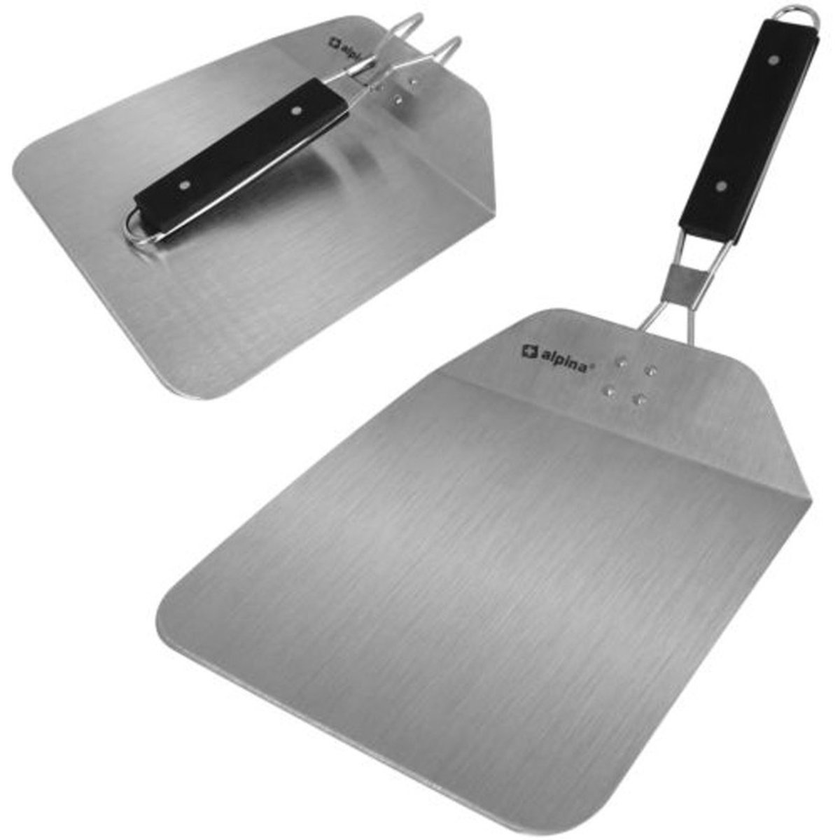 Inklapbare barbecue pizzaschep / broodschep RVS 25 x 24 cm - BBQ accessoires