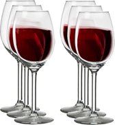 6x Wijnglazen voor rode wijn 250 ml Esprit - 25 cl - Rode wijn glazen - Wijn drinken - Wijnglazen van glas