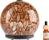 Whiffed Amber® Luxe Aroma Diffuser - Incl. Etherische olie - Pepermunt - Geurverspreider met Glazen Design - 8 uur Aromatherapie - Tot 80m2 - Essentiële Olie Vernevelaar & Diffuser