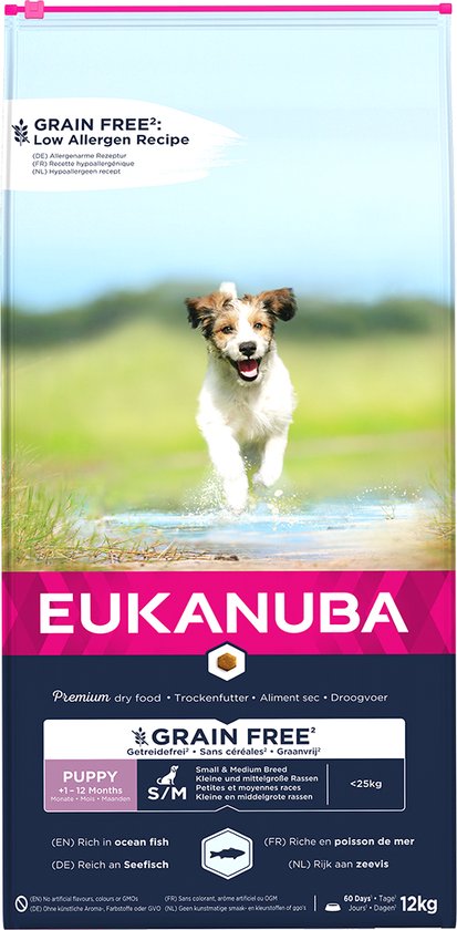 Eukanuba - Honden Droogvoer - Hond - Euk Grainfree Ocean Fish Puppy S/m Breed 12kg - 1st