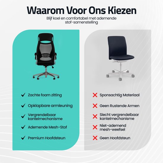 GAME HERO® Office G3 Ergonomische Bureaustoel - Bureaustoel voor Volwassenen - 130KG - Zwart