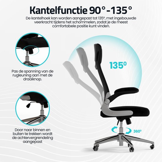 GAME HERO® Office G3 Ergonomische Bureaustoel - Bureaustoel voor Volwassenen - 130KG - Zwart