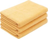 Set de 3 grandes serviettes, serviettes de douche, 70 x 140 cm, coton, jaune