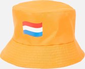 3 x kleine maat Oranje vissershoed, bucket hat met nederlands vlaggetje