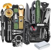 HomeBerg - Professionele Survival Set - 19 -delig - Waterdichte koffer - Noodpakket - camping - survivalsets - outdoor - survival kit - Zwart