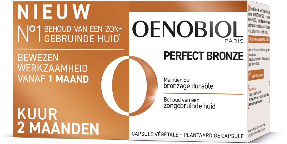 Goedkoopste OENOBIOL Perfect Bronze 2x30 Bruinings Capsules - Bruiningsversneller - Bruinen zonder zon - 2x30 caps