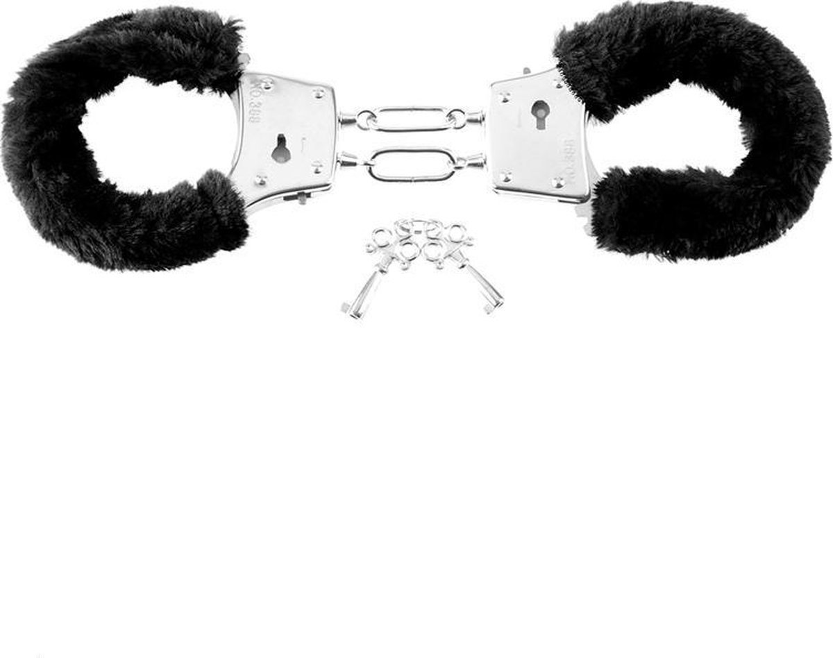 Goedkoopste Finnacle - Handboeien - Pluche handboeien - Handboeienset - Zwart - Met slot (2 sleutels) - Erotiek - Sexspeeltjes - BDSM - Cadeau