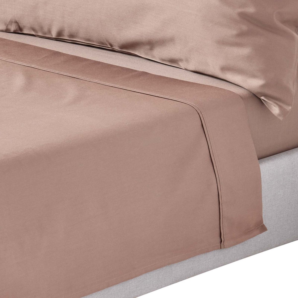 Homescapes Biologisch Laken 270x300 cm – Bruin – 100% Egyptisch Katoen Satijn – Draaddichtheid 400