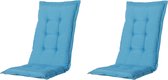 Madison - Tuinkussens Hoge Rug Panama Aqua - 123x50 - Blauw - 2 Stuks