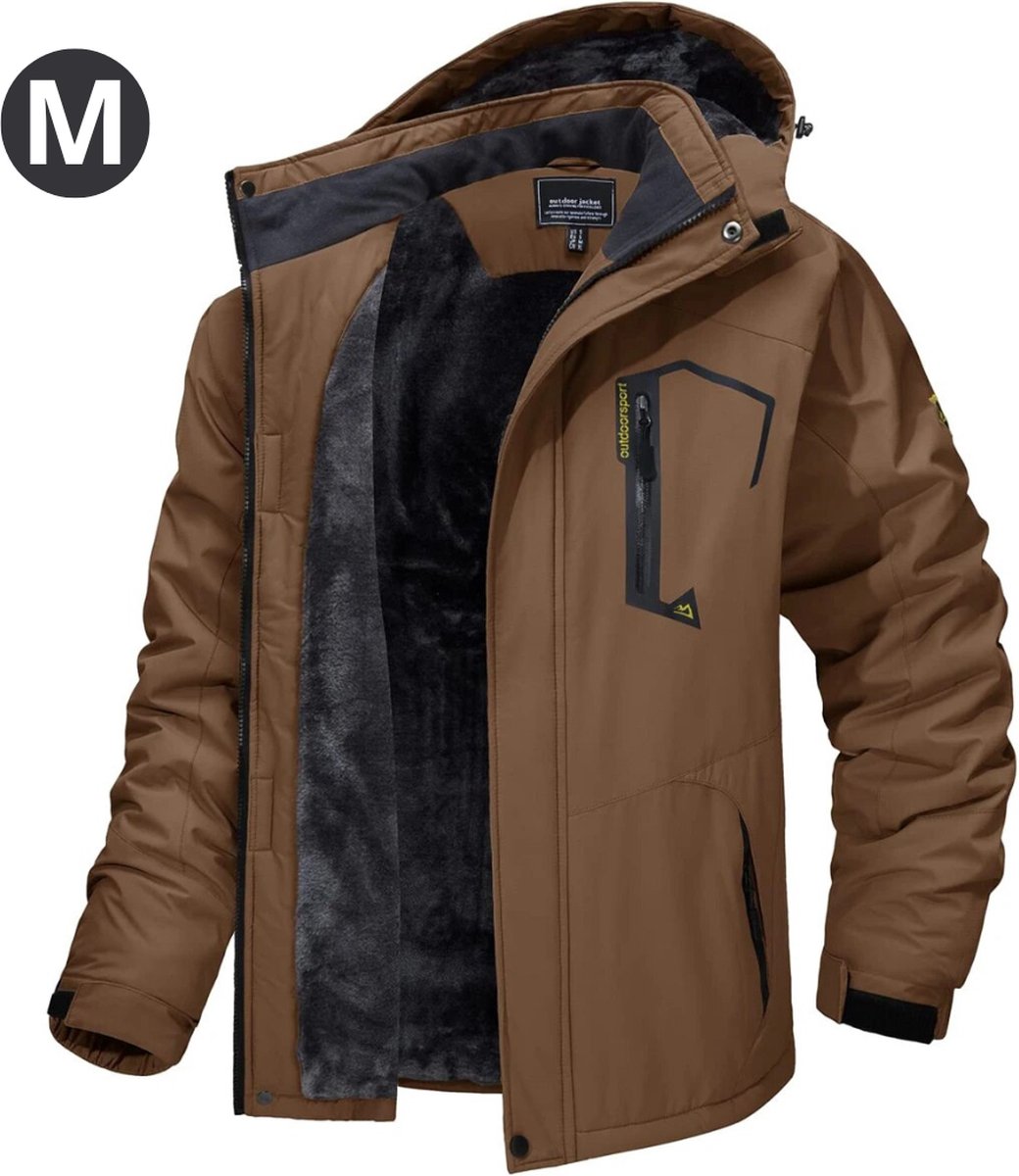Livano Winterjas Voor Heren Parka Winter Jas Volwassen Koffie Bruin