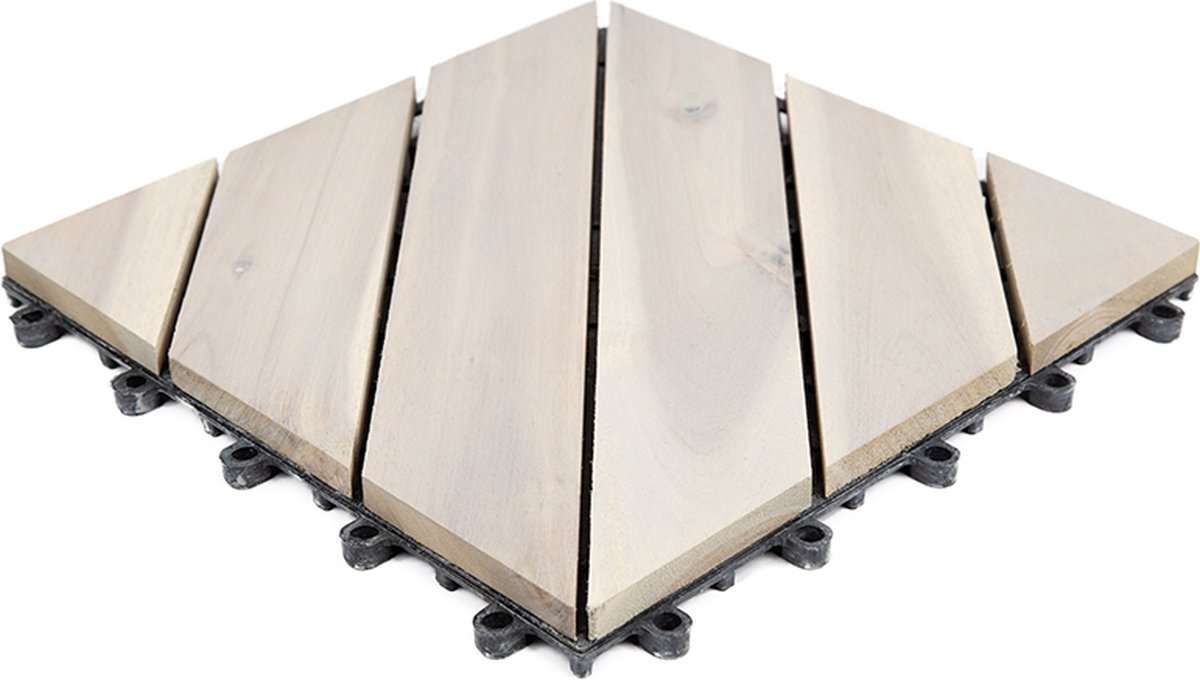 Houten vlonder tegels - Houten terrastegels - 9 stuks - Acacia tegel - Varde - 30x30cm - Per 0,81 m²