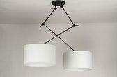 Lumidora Hanglamp 30802 - BROOKLYN - 2 Lichts - E27 - Zwart - Wit - Metaal