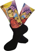 Girl Power -Liefste Mama - Bonus Mama Moeder - Hou van je - Verjaardag - Gift - Mama cadeau - Mam -Sokken met tekst - Witte sokken - Cadeau voor vrouw - Kado - Sokken - Verjaardags cadeau voor haar - Moederdag - LuckyDay Socks - Maat 41-46