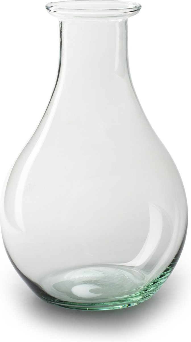 Jodeco Bloemenvaas Theresa - helder transparant - eco glas - 15 x 25 cm - Sierlijke kruik vorm