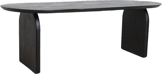 Raw Materials - Bullnose eettafel ovaal - Gesloten onderstel - Zwart - 200 cm