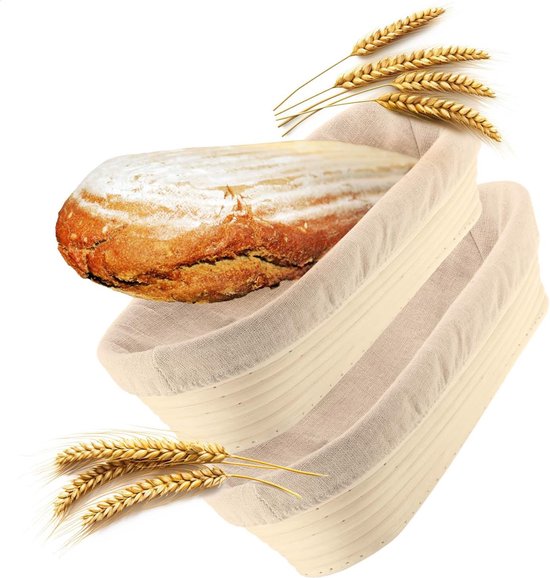Premium - Ronde rijsmandjes set van 6 stuks voor het oprijzen van deeg