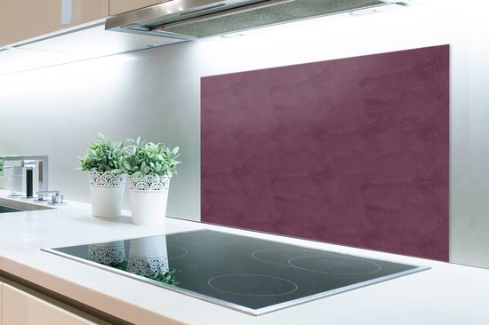 Spatscherm keuken - Achterwand - Leer - Roze - Print - Dierenhuid - Keuken decoratie - 80x55 cm - Spatwand