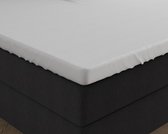Luxe dubbel jersey geweven topper hoeslaken wit - 140x200/210/220 (tweepersoons) - zware kwaliteit - superzacht - perfecte pasvorm - voor optimaal slaapcomfort