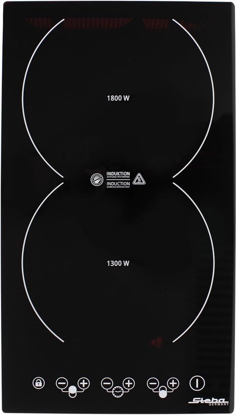 Steba IK200 - Inductiekookplaat - 2 pits - kookoppervlak ca. 24 x 40,5 cm - Touch Control - 8 standen - timer