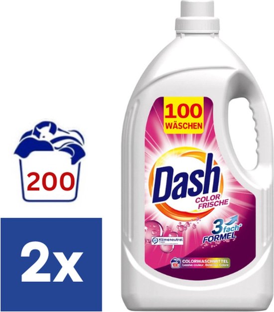 Lessive liquide Dash Color Fresh - 2x 5 litres (2x 100 lavages)