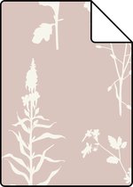 Proefstaal ESTAhome behang veldbloemen zacht roze - 139393 - 26,5 x 21 cm