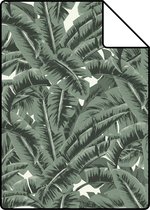 Proefstaal ESTAhome behangpapier tropische jungle bladeren vergrijsd groen - 139156 - 26,5 x 21 cm