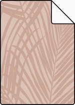 Echantillon ESTAhome papier peint feuilles de palmier vieux rose - 139432 - 26,5 x 21 cm