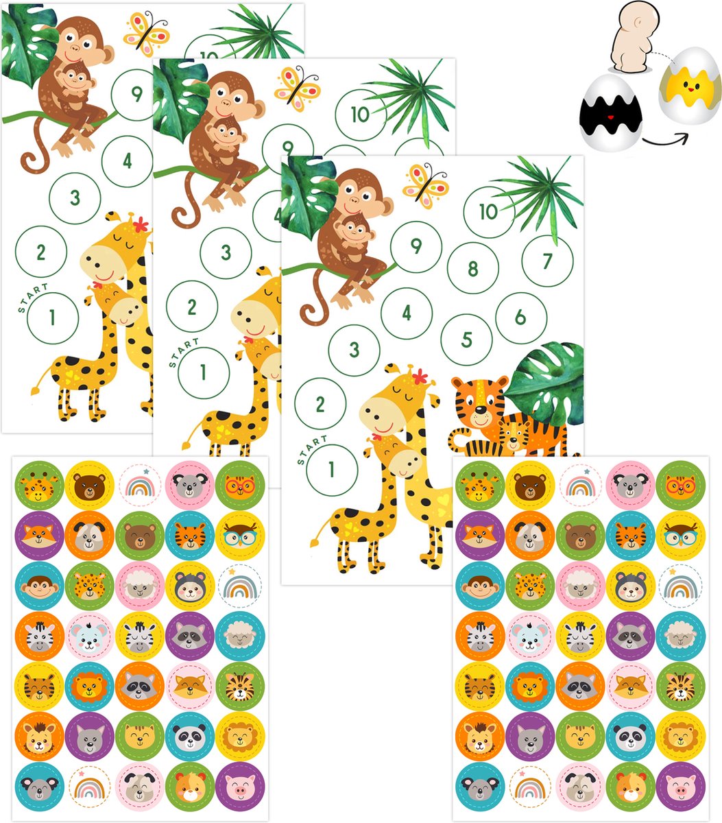 Goedkoopste Stevig Beloningssysteem Jungle Grote Stickers en 2 Verkleurende Plasstickers - Beloningssysteem Jungle - Beloningssysteem Kinderen - Zindelijkheidstraining Kind - Beloningssysteem Jongens - Op het Potje - Zindelijkheidstraining - Aftelkalender