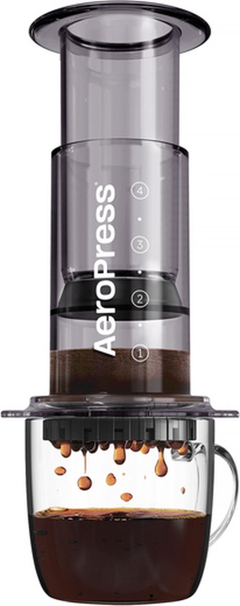 AeroPress Clear Black Koffiezetter - 250ml - Transparant Zwart