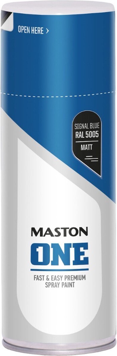 Maston ONE - spuitverf - mat - signaalblauw (RAL 5005) - 400 ml - spuitbus verf