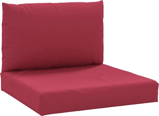 vidaXL Coussins de canapé en palette 2 pièces Tissu rouge vin