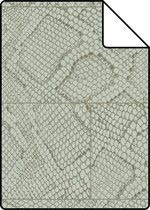 Proefstaal Origin Wallcoverings behang tegelmotief met slangenprint kiezelgrijs - 347784 - 26,5 x 21 cm