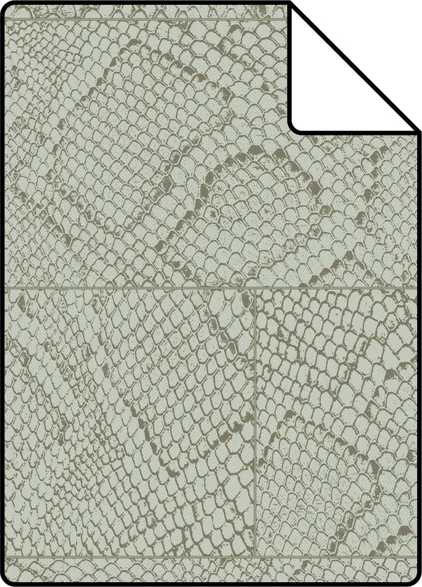 Proefstaal Origin Wallcoverings behang tegelmotief met slangenprint kiezelgrijs - 26.5 x 21 cm - 347784-S
