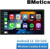 BMetics Auto radio geschikt voor Apple Carplay en Android Auto - Draadloos Autoradio mirroring - Bluetooth Multimedia Player - 7 inch