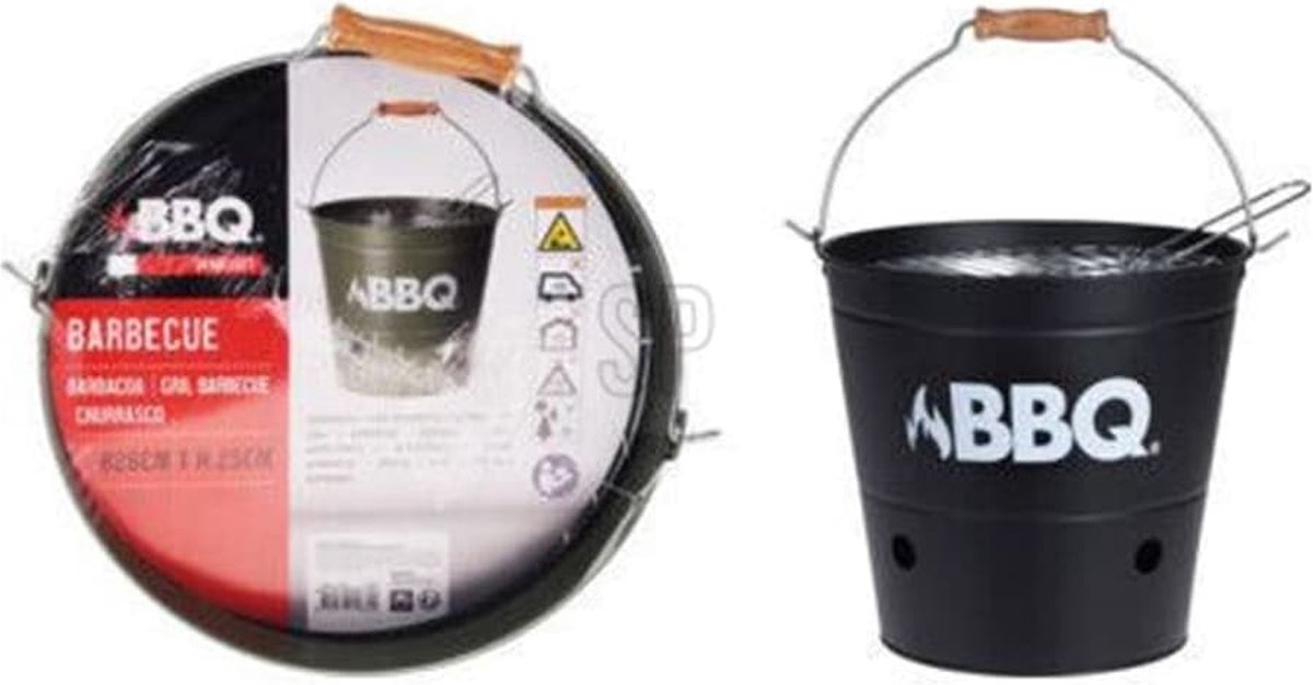 ProGarden Barbecue-emmer BBQ 26 cm matzwart