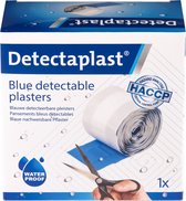 Detectaplast blauwe pleisters Universal, metaaldetecteerbare, waterdichte en vuilwerende pleisters sensitive, voor de voedingsindustrie, catering en grootkeuken, 6 cm x 5 m, 1 stuk