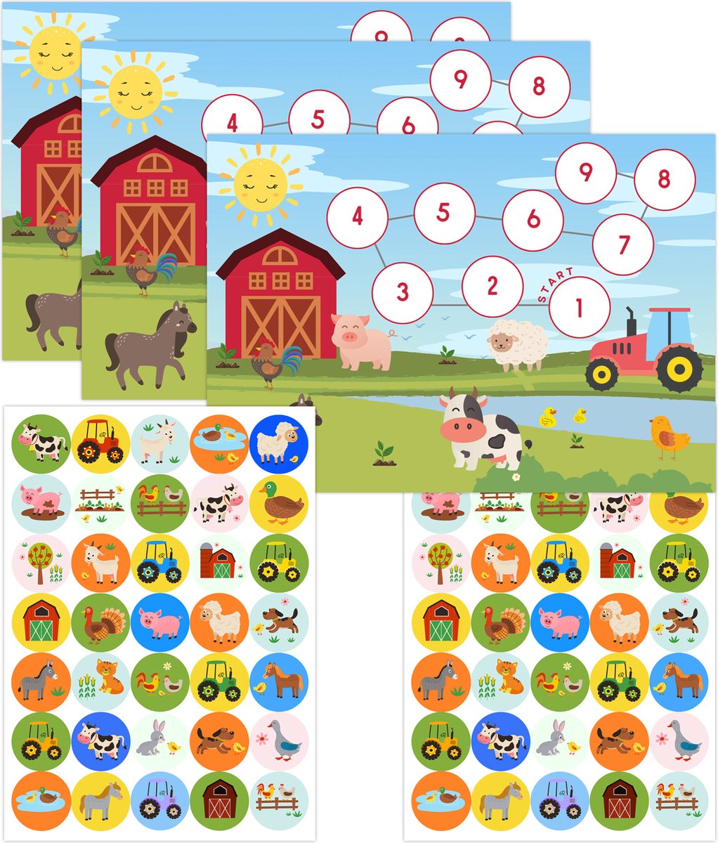Goedkoopste Stevig Beloningssysteem Grote Stickers - Beloningskaarten Boerderij Beloningsstickers - 2 Stickervellen 3 Dubbelzijdige Beloningskaarten - Beloningssysteem Kind - Beloningssysteem Gedrag - Beloningssysteem Jongens - Beloningskalender