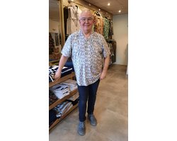 North 56 Overhemd/ Resortshirt Beige/ zwart Maat 3XL Plussize