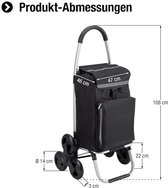 Boodschappentrolley - 54 liter - 3 x 3 trapklimmer, met koelvak, afneembare en regenbestendige tas, ophanging voor de winkelwagen, opvouwbare shopper, winkelwagen, handwagen, zwart