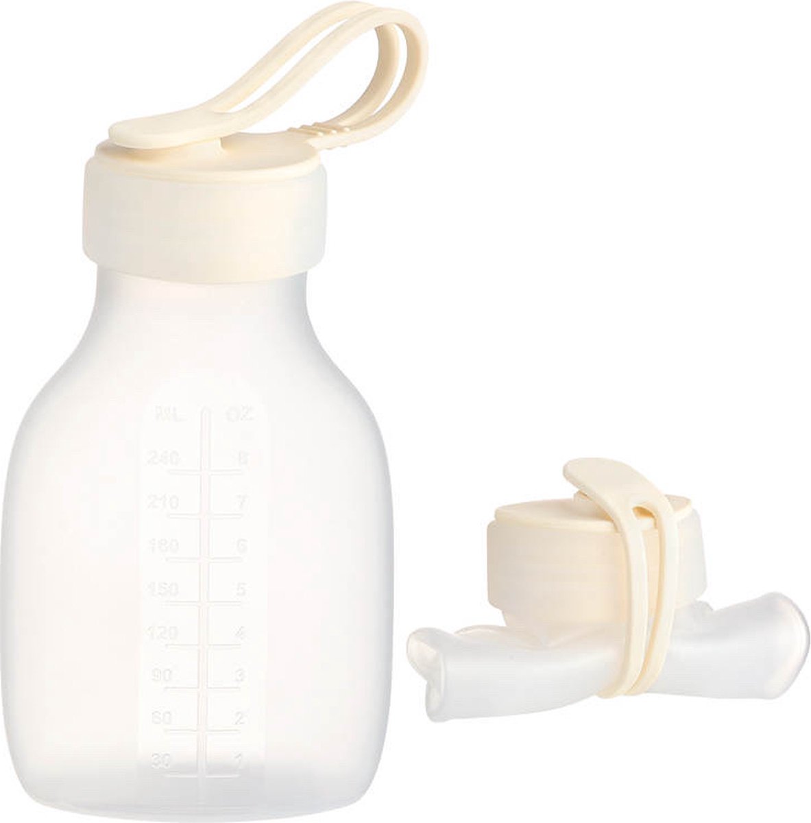 Mom Finity Herbruikbare Siliconen Moedermelk Opbergzakken - 240ml - BPA-vrij - Lekvrij - Set van 2 - Wit
