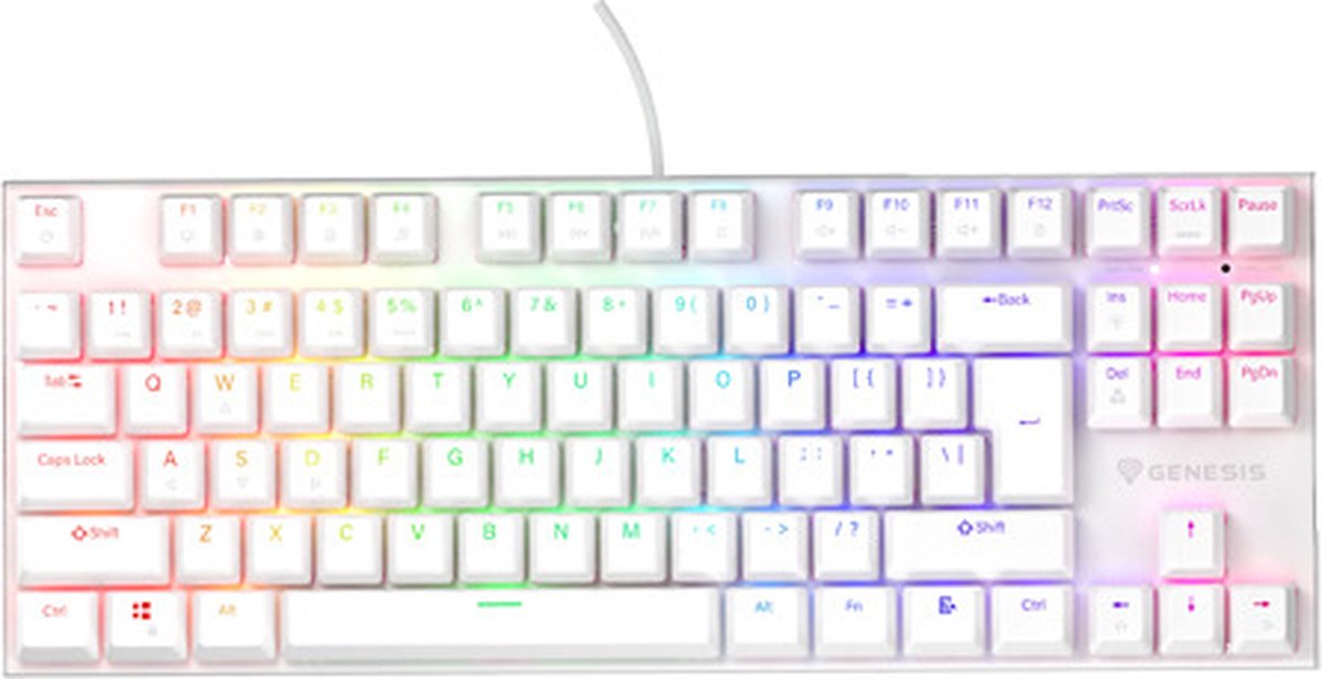 Image of Genesis - NKG-2063 - THOR 303 TKL - Gaming Toetsenbord - Wit - RGB - Peach switch