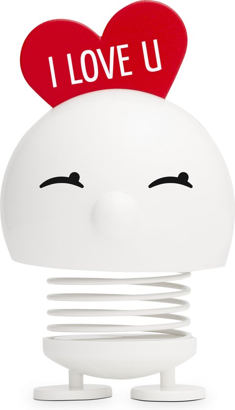 Hoptimist Love Bumble - Figurine Message D'amour Personnalisable | Blanc 7,5x8,5x12 Cm | Décoration Tendresse