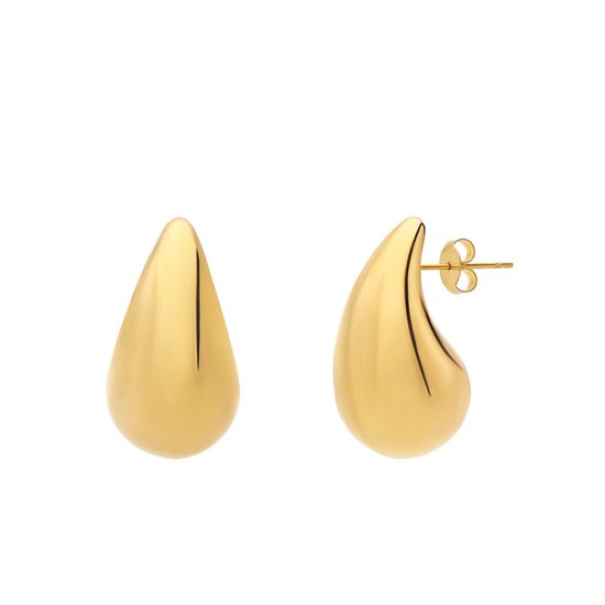 Lucardi Boucles d'oreilles pendantes Femme Acier plaqué or - Boucles d'oreilles - Acier - Doré - 2,50 cm