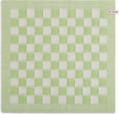 Knit Factory Gebreide Keukendoek - Keukenhanddoek Block - Geblokt motief - Handdoek - Vaatdoek - Keuken doek - Ecru/Spring Green - Traditionele look - 50x50 cm