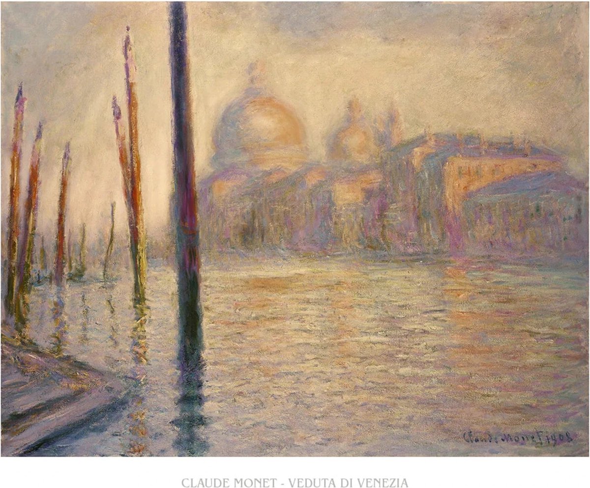 PGM Kunstdruk Claude Monet Veduta Di Venezia 80x60cm Divers