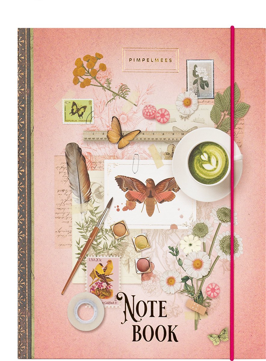 Pimpelmees notebook A5 Wonderland - Peach Butterbird